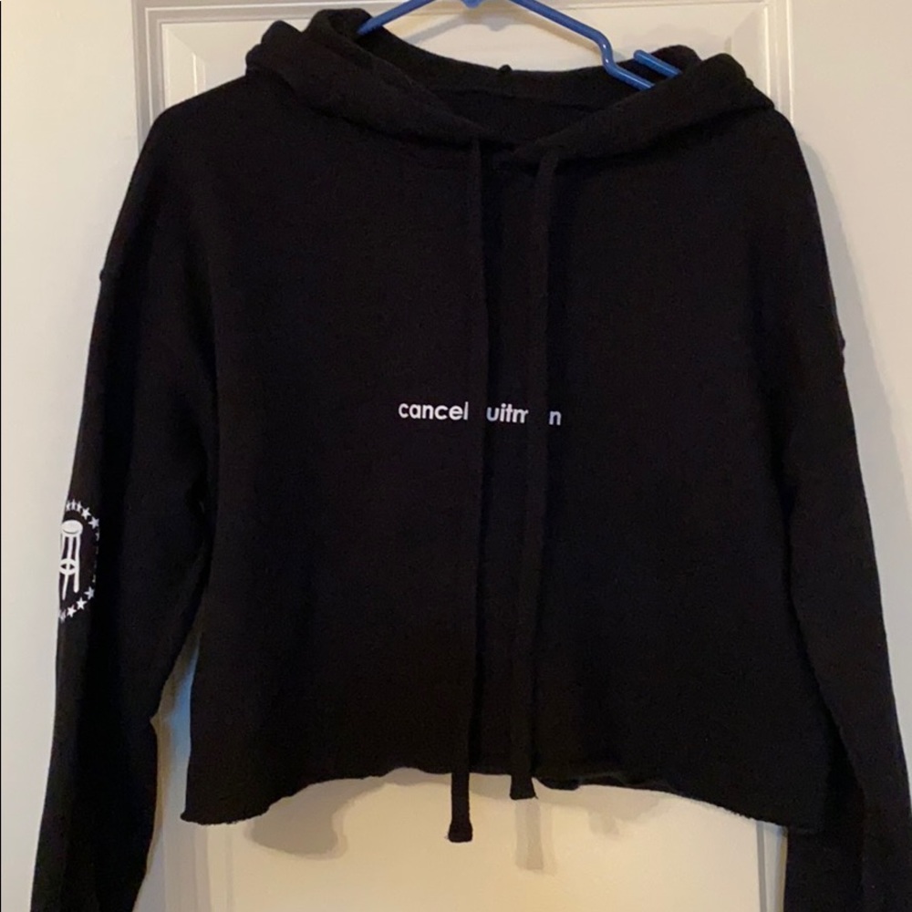 Cancel Suitman Call Her Daddy cropped hoodie